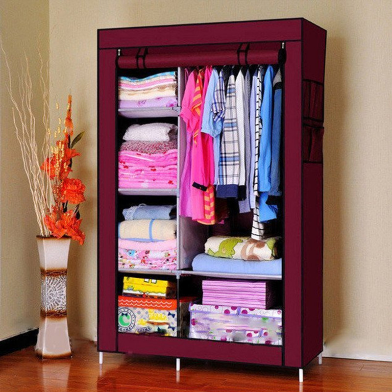 Closet Organizador Armable Tela 2 Cuerpos Wine Red 105x45x175 CM
